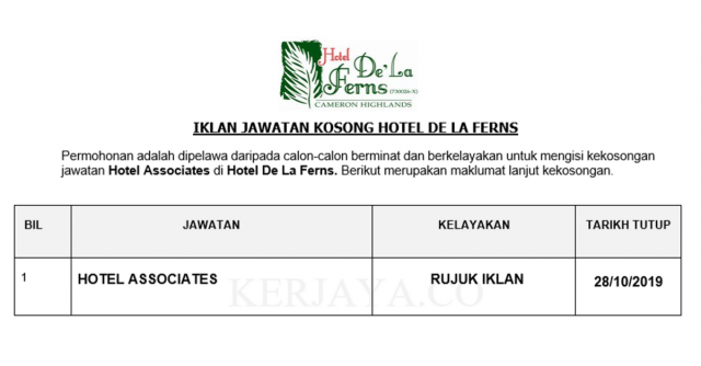 Hotel De La Ferns ~ Hotel Associates