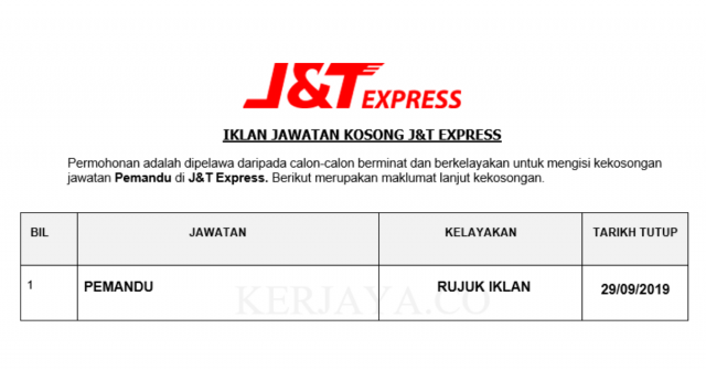 J&T Express ~ Pemandu
