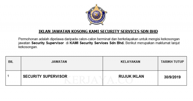 KAMI Security Services ~ Security Supervisor