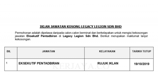 Legacy Legion ~ Eksekutif Pentadbiran