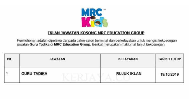 MRC Education Group ~ Guru Tadika