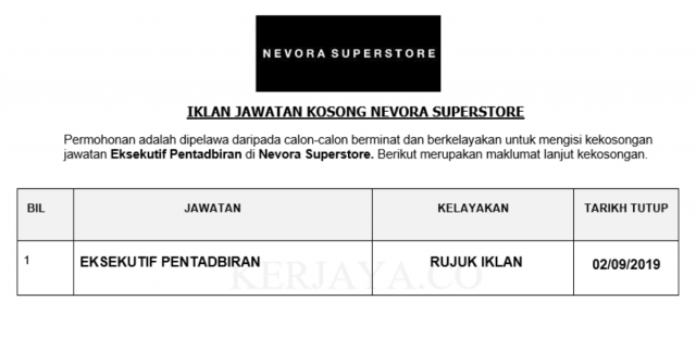 Nevora Superstore ~ Eksekutif Pentadbiran