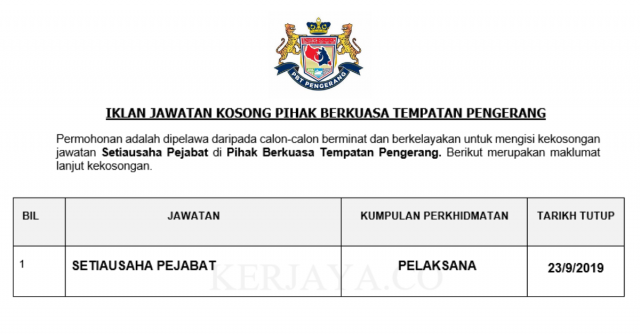 Pihak Berkuasa Tempatan Pengerang ~ Setiausaha Pejabat