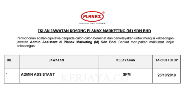 Planax Marketing ~ Admin Assistant