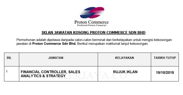 Proton Commerce ~ Financial Controller, Sales Analytics & Strategy