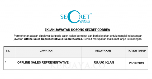 Secret Correa ~ Offline Sales Representative