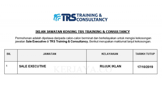 TRS Training & Consultancy ~ Sale Executive