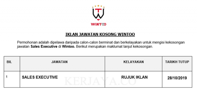 Wintoo ~ Eksekutif Jualan