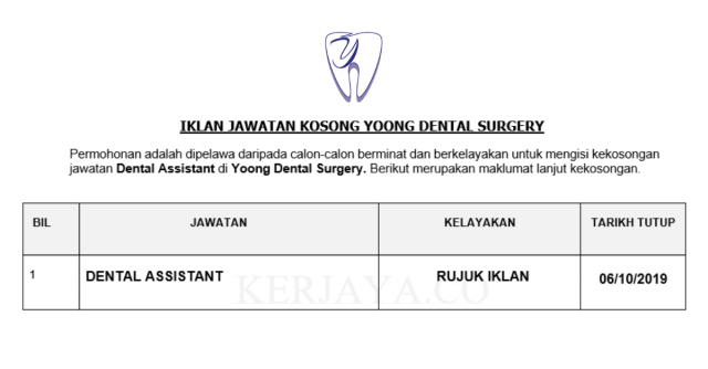 Yoong Dental Surgery ~ Dental Assistant