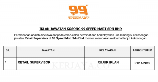 99 Speed Mart ~ Retail Supervisor