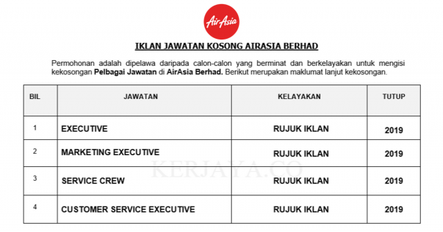 Air Asia ~ Pelbagai Jawatan Baru