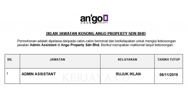 Ango Property ~ Admin Assistant