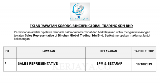 Binchen Global Trading ~ Sales Representative