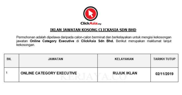 ClickAsia ~ Online Category Executive
