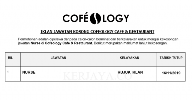 Cofeology Cafe & Restaurant ~ Nurse