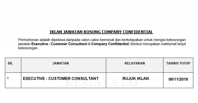 Company Confidential ~ Executive – Customer Consultant