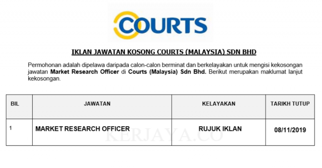 Courts ~ Market Research Assistant