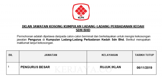 Kumpulan Ladang-Ladang Perbadanan Kedah ~ Pengurus