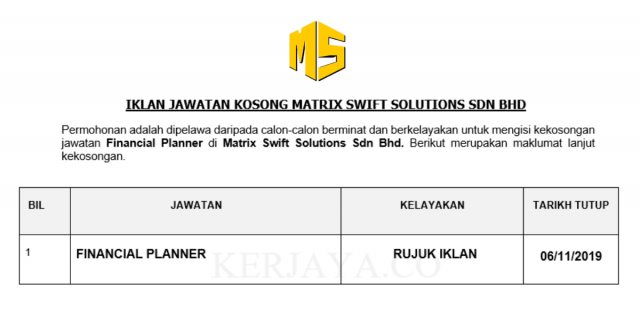 Matrix Swift Solutions ~ Financial Planner