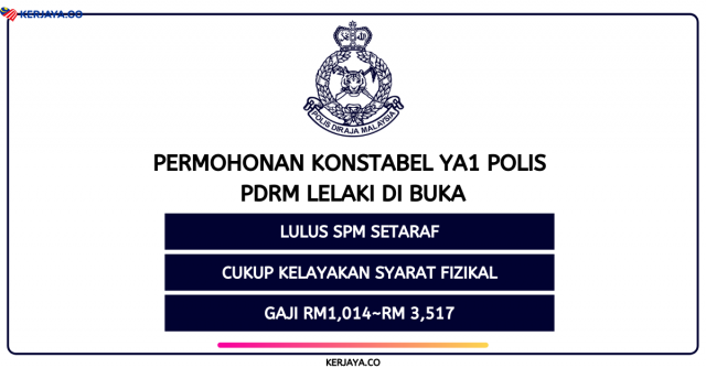Permohonan Inspektor & Konstabel Polis PDRM Lelaki & Wanita Di Buka