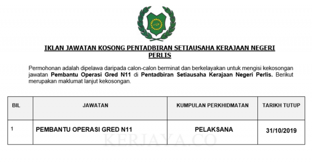 Pentadbiran Setiausaha Kerajaan Negeri Perlis