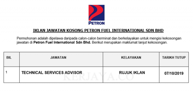 Petron Fuel International ~ Technical Services Advisor
