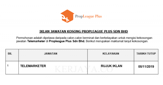 Propleague Plus ~ Telemarketing