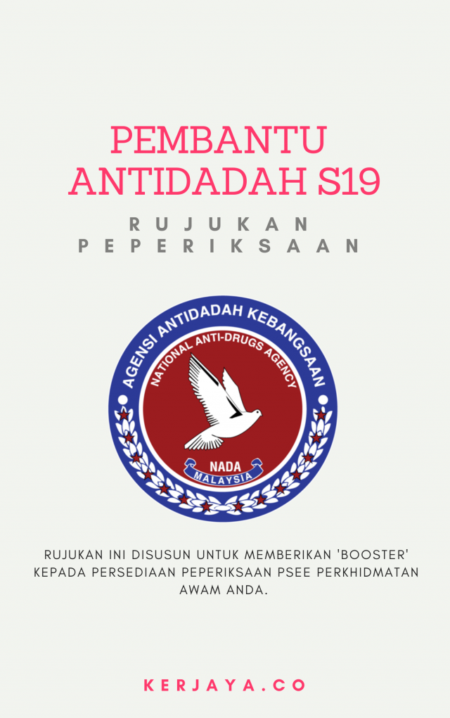 Soalan Peperiksaan Pembantu Antidadah S19