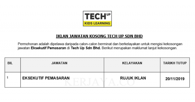 Tech Up ~ Eksekutif Pemasaran