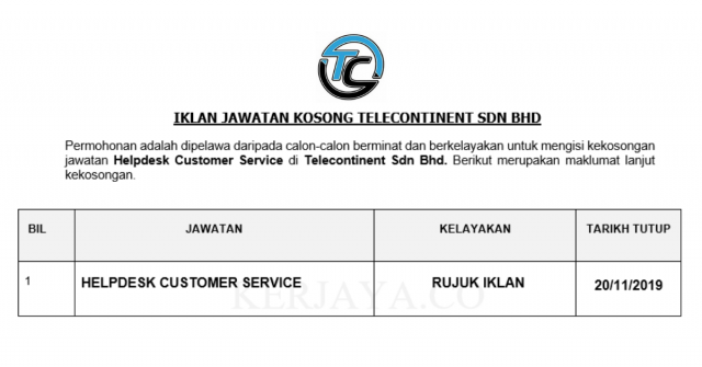 Telecontinent ~ Helpdesk Customer Service