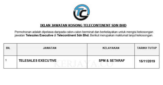 Telecontinent ~ Telesales Executive