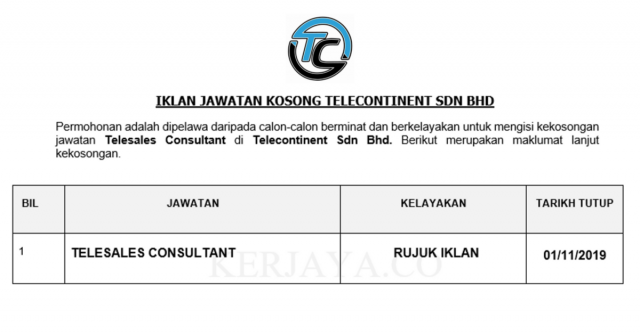 Telecontinent ~ Telesales Consultant