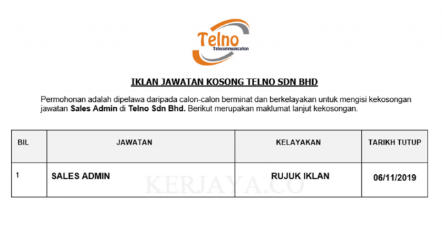Telno ~ Sales Admin
