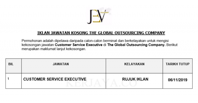 The Global Outsourcing Company ~ Customer Service Executive