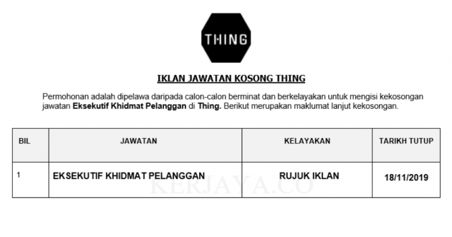 Thing ~ Customer Service Executive