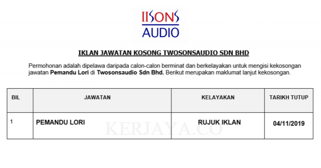 Twosonsaudio ~ Pemandu Lori