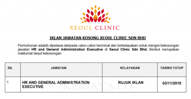 HR and General Administration Executive Xeoul Clinic