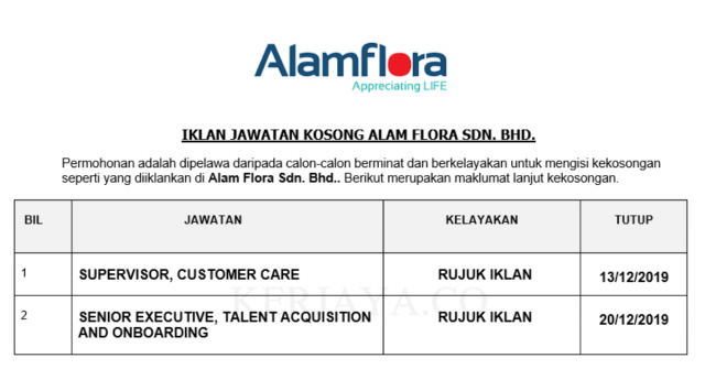 Alam Flora ~ Eksekutif & Supervisor