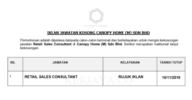 Canopy Home ~ Retail Sales Consultant