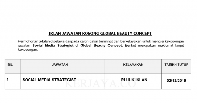 Global Beauty Concept ~ Social Media Strategist