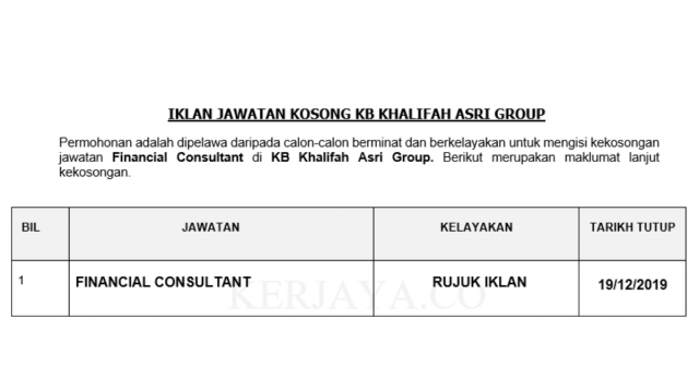KB Khalifah Asri Group ~ Financial Consultant
