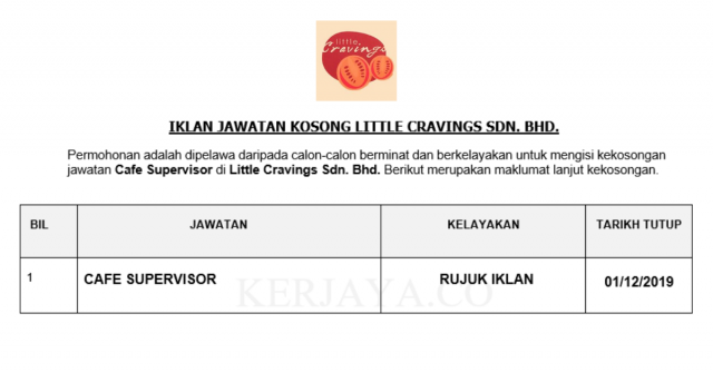Little Cravings ~ Cafe Supervisor
