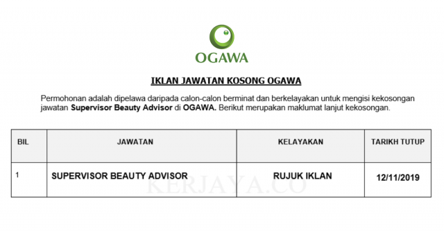 OGAWA ~ Supervisor Beauty Advisor