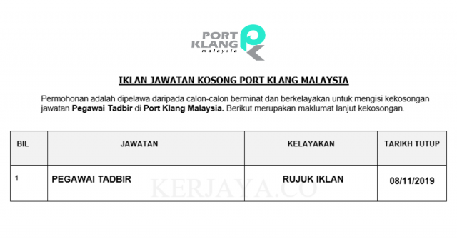 Port Klang Malaysia ~ Pegawai Tadbir