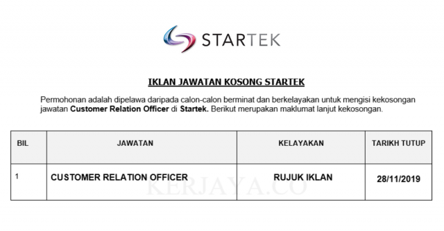Startek ~ Customer Relation Officer