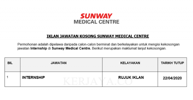 Sunway Medical Centre ~ Internship