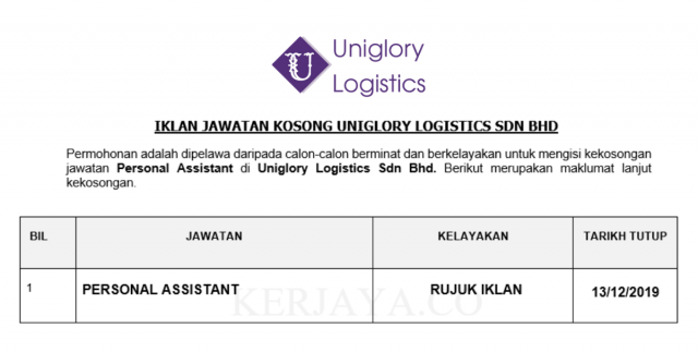 Uniglory Logistics ~ Personal Assistant