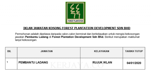 Forest Plantation Development ~ Pembantu Ladang