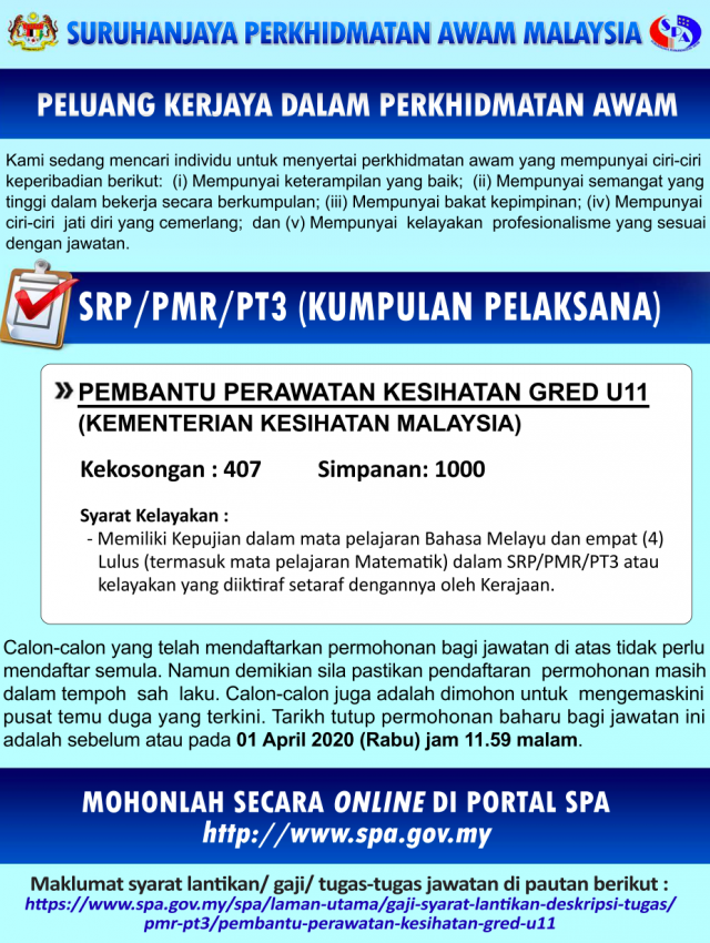 Iklan jawatan Attendan