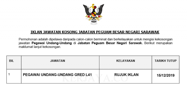 Jabatan Peguam Besar Negari Sarawak ~ Pegawai Undang-Undang